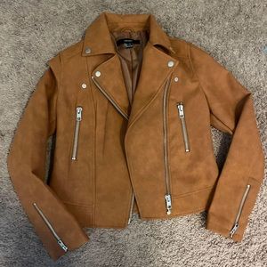 Forever 21 Suede Brown Moto Jacket